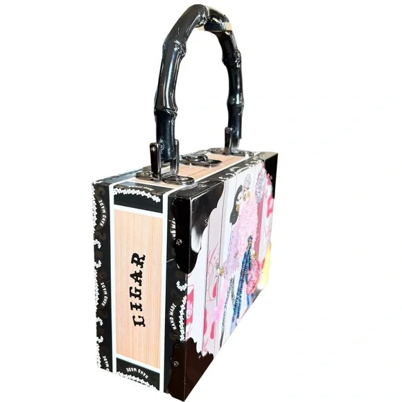 Fashion Cigar Box Bag in Pink and Black NWOT - Picture 3 of 7